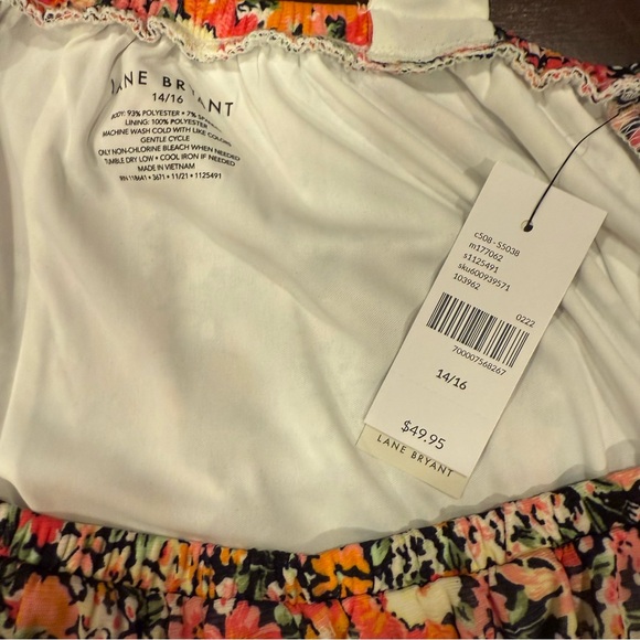 NWT Lane Bryant Pink and Orange Floral Blouse Cold Shoulder sz14/16 - Picture 4 of 7